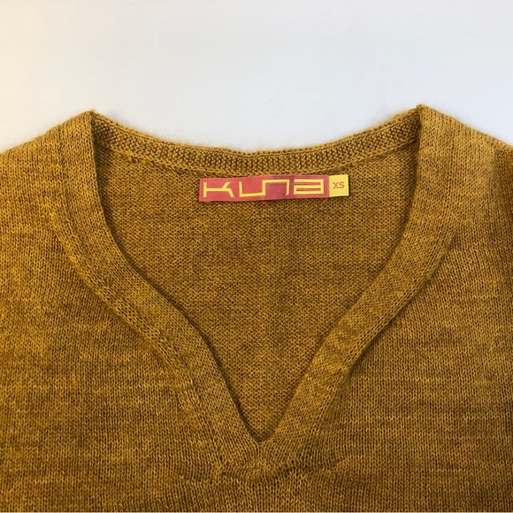 Kuna Baby Alpaca Sweater, Mustard/Gold, Pullover, V Neck, Sz S - Picture 4 of 13